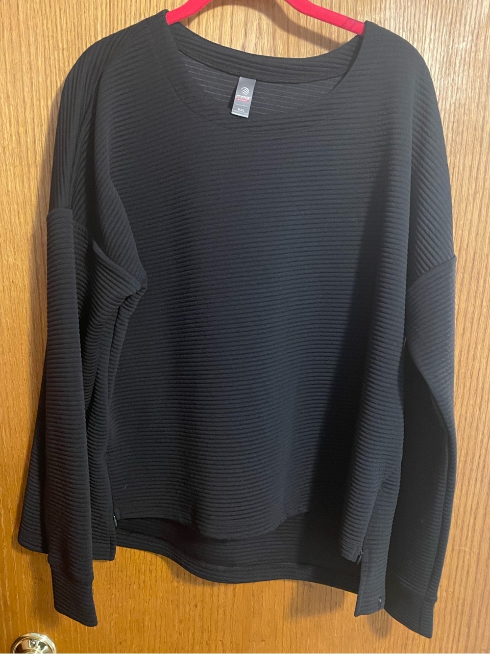 MPG Women Ribbed Comfort Sweatshirt Top 2X Pullover